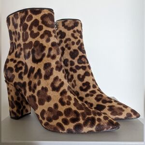 Marc Fisher Leopard Print Calf Hair Booties in Size 6